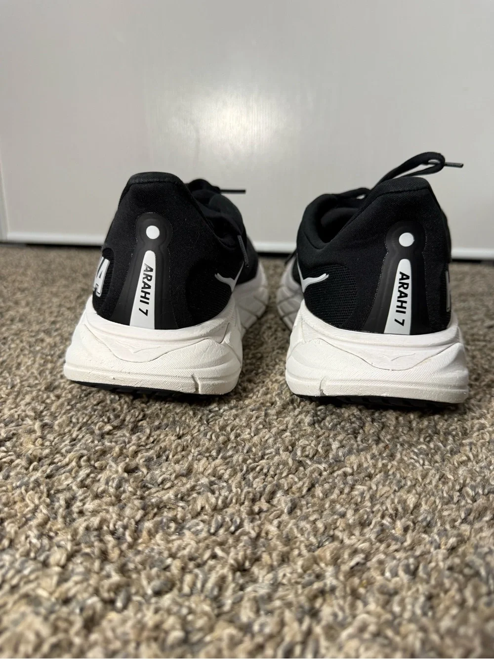 Hoka Black and White Mesh Running Shoes - Picture 4 of 7
